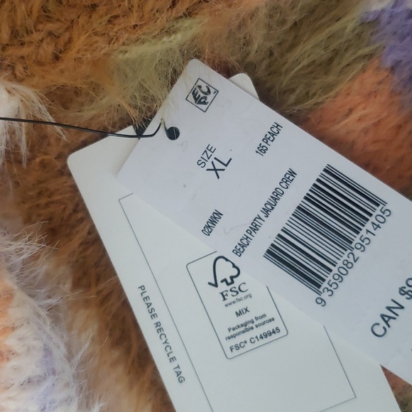 New XL Preppy Fair Isle Cozy Soft Knit Wool Crew Warm Slouchy Oversized Sweater - Picture 10 of 11